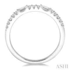 1/4 Ctw Baguette and Round Cut Diamond Stack Band in 14K White Gold 1/4 Ctw Baguette and Round Cut Diamond Stack Band in 14K White Gold