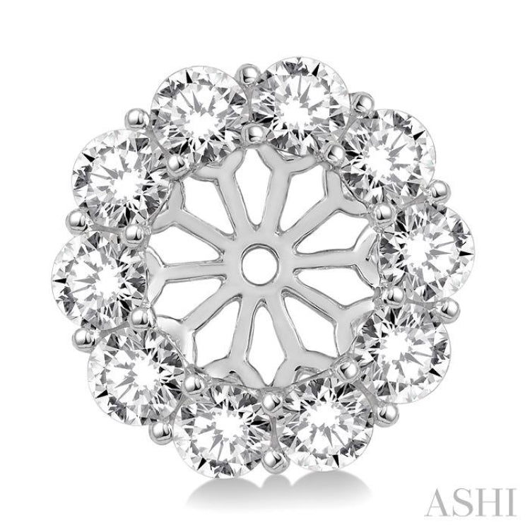 2 Ctw Round Cut Diamond Earring Jacket in 14K White Gold 2 Ctw Round Cut Diamond Earring Jacket in 14K White Gold