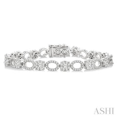 3 1/3 Ctw Lovebright Round Cut Diamond Bracelet in 14K White Gold 3 1/3 Ctw Lovebright Round Cut Diamond Bracelet in 14K White Gold