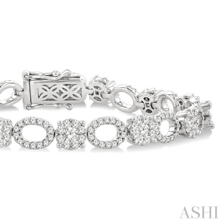 3 1/3 Ctw Lovebright Round Cut Diamond Bracelet in 14K White Gold 3 1/3 Ctw Lovebright Round Cut Diamond Bracelet in 14K White Gold