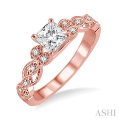 1/10 Ctw Diamond Semi-mount Engagement Ring in 14K Rose Gold 1/10 Ctw Diamond Semi-mount Engagement Ring in 14K Rose Gold
