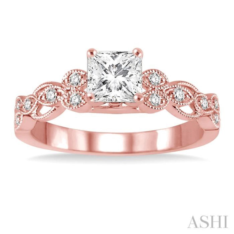 1/10 Ctw Diamond Semi-mount Engagement Ring in 14K Rose Gold 1/10 Ctw Diamond Semi-mount Engagement Ring in 14K Rose Gold