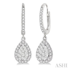 5/8 Ctw Pear Shape Diamond Lovebright Earrings in 14K White Gold 5/8 Ctw Pear Shape Diamond Lovebright Earrings in 14K White Gold