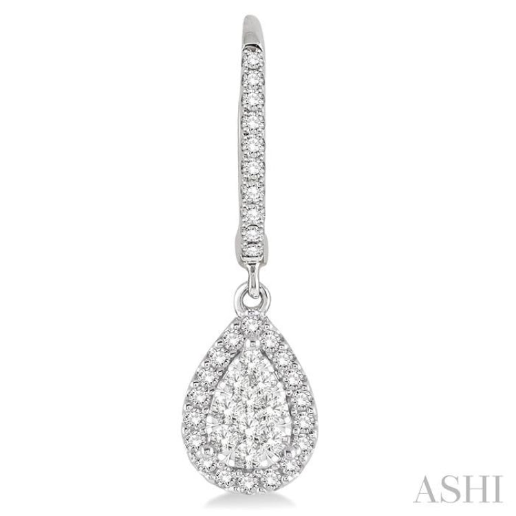 5/8 Ctw Pear Shape Diamond Lovebright Earrings in 14K White Gold 5/8 Ctw Pear Shape Diamond Lovebright Earrings in 14K White Gold