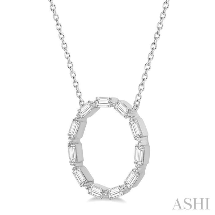 1/2 Ctw Circle Round Cut Diamond Pendant in 14K White Gold 1/2 Ctw Circle Round Cut Diamond Pendant in 14K White Gold