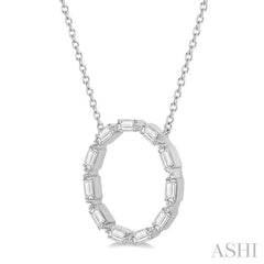 1/2 Ctw Circle Round Cut Diamond Pendant in 14K White Gold 1/2 Ctw Circle Round Cut Diamond Pendant in 14K White Gold