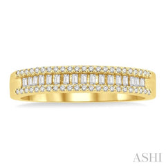 1/3 Ctw Baguette and Round Cut Diamond Stackable Fashion Band in 14K Yellow Gold 1/3 Ctw Baguette and Round Cut Diamond Stackable Fashion Band in 14K Yellow Gold