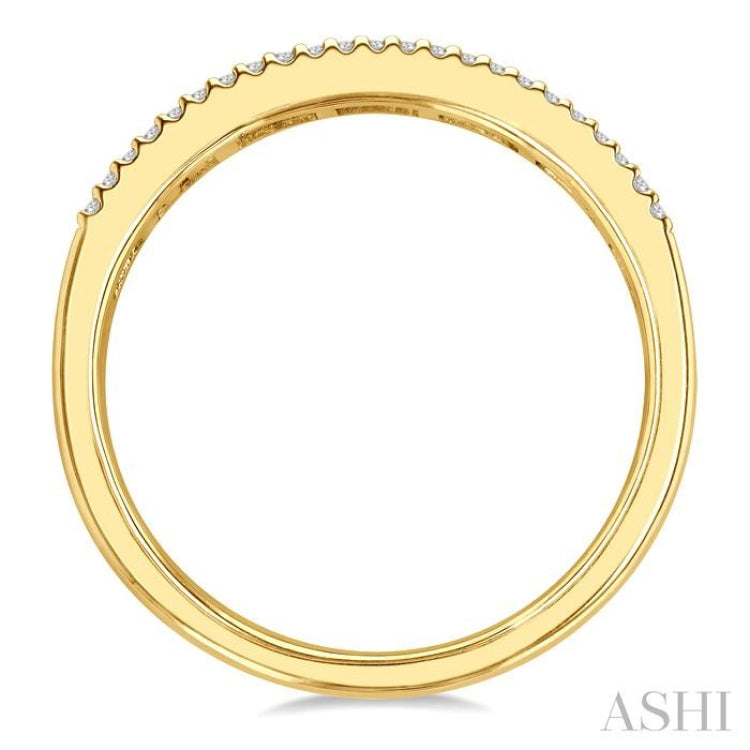 1/3 Ctw Baguette and Round Cut Diamond Stackable Fashion Band in 14K Yellow Gold 1/3 Ctw Baguette and Round Cut Diamond Stackable Fashion Band in 14K Yellow Gold