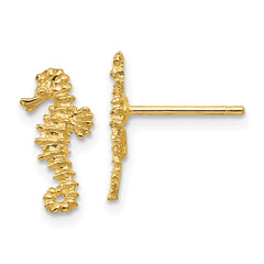 14K Mini Left and Right Seahorse Post Earrings 14K Mini Left and Right Seahorse Post Earrings