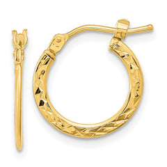 14k Gold Polished and Diamond-cut Hoop Earrings 14k Gold Polished and Diamond-cut Hoop Earrings