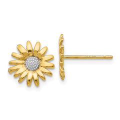 14k & Rhodium Mini Daisy Post Earrings 14k & Rhodium Mini Daisy Post Earrings