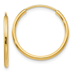 14k 1.5mm Polished Round Endless Hoop Earrings 14k 1.5mm Polished Round Endless Hoop Earrings