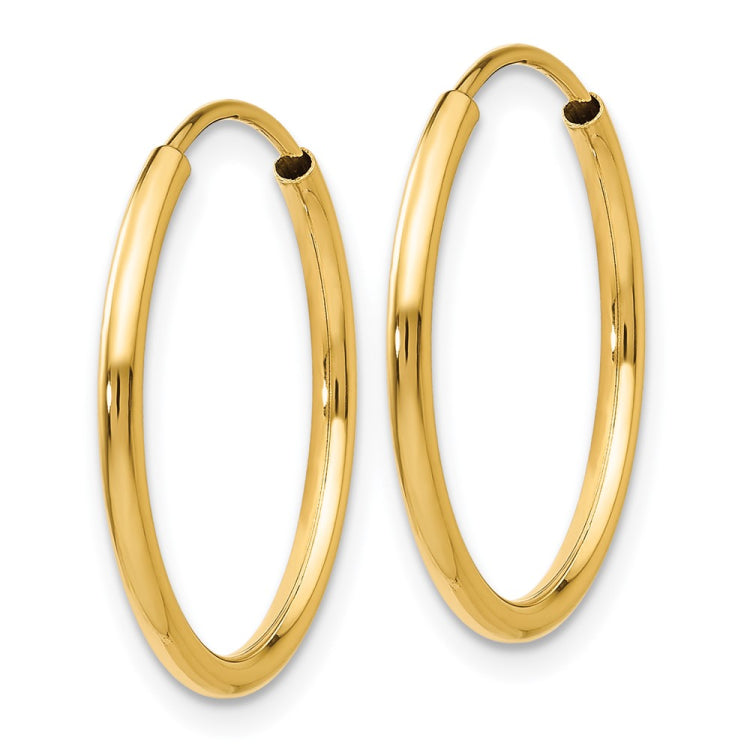 14k 1.5mm Polished Round Endless Hoop Earrings 14k 1.5mm Polished Round Endless Hoop Earrings
