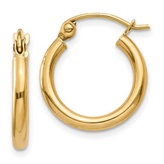14k Polished 2x15mm Tube Hoop Earrings 14k Polished 2x15mm Tube Hoop Earrings