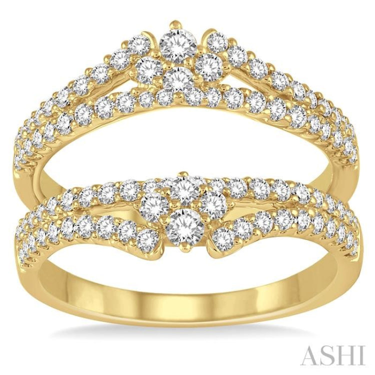 7/8 Ctw Round Diamond Insert Ring in 14K Yellow Gold 7/8 Ctw Round Diamond Insert Ring in 14K Yellow Gold