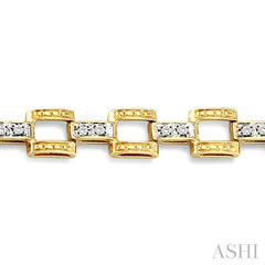 1/4 Ctw Single Cut Diamond Bar Link Bracelet in 10K Yellow Gold 1/4 Ctw Single Cut Diamond Bar Link Bracelet in 10K Yellow Gold