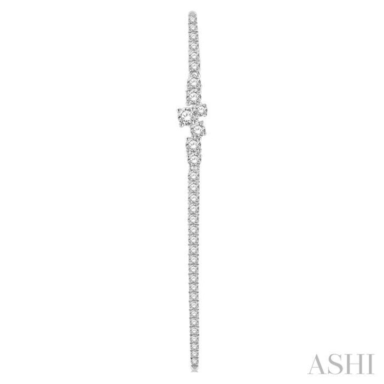 1 Ctw Scatter Center Round Cut Diamond Long Earring in 14K White Gold 1 Ctw Scatter Center Round Cut Diamond Long Earring in 14K White Gold