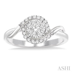 1/3 Ctw Round Cut Diamond Lovebright Engagement Ring in 14K White Gold 1/3 Ctw Round Cut Diamond Lovebright Engagement Ring in 14K White Gold
