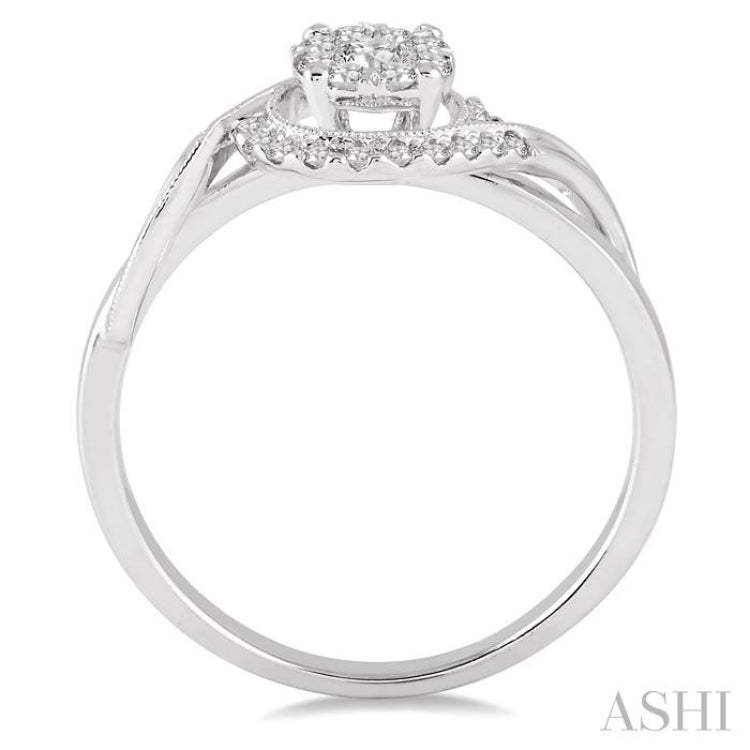 1/3 Ctw Round Cut Diamond Lovebright Engagement Ring in 14K White Gold 1/3 Ctw Round Cut Diamond Lovebright Engagement Ring in 14K White Gold