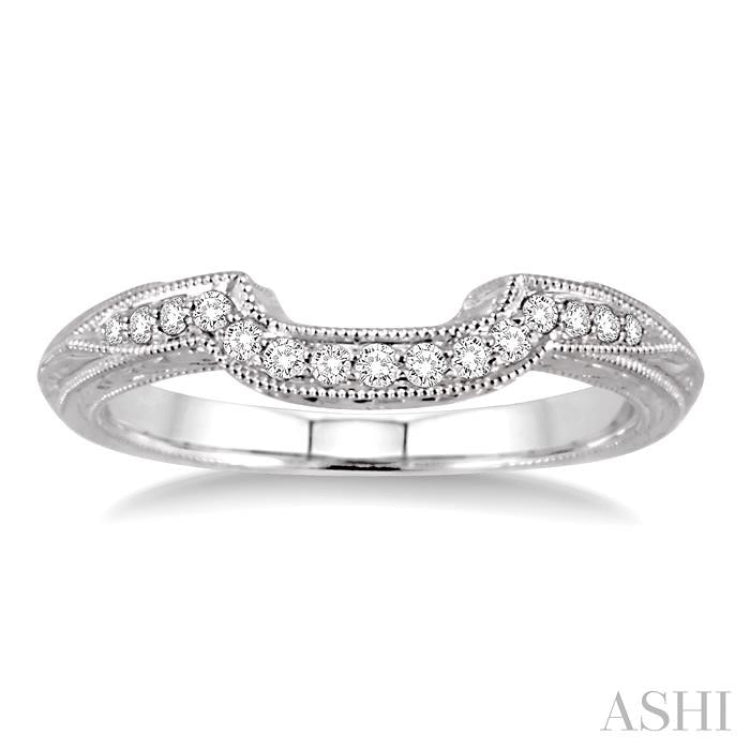 1/10 Ctw Round Cut Diamond Matching Wedding Band in 14K White Gold 1/10 Ctw Round Cut Diamond Matching Wedding Band in 14K White Gold