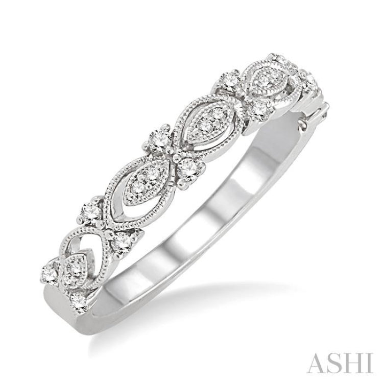 1/6 Ctw Round Diamond Wedding Band with in 14K White Gold 1/6 Ctw Round Diamond Wedding Band with in 14K White Gold