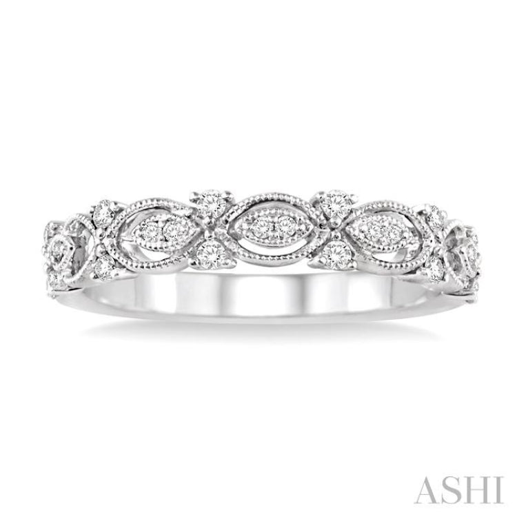 1/6 Ctw Round Diamond Wedding Band with in 14K White Gold 1/6 Ctw Round Diamond Wedding Band with in 14K White Gold