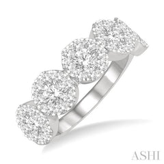 1 1/2 Ctw 5-Stone Lovebright Round Cut Diamond Ring in 14K White Gold 1 1/2 Ctw 5-Stone Lovebright Round Cut Diamond Ring in 14K White Gold