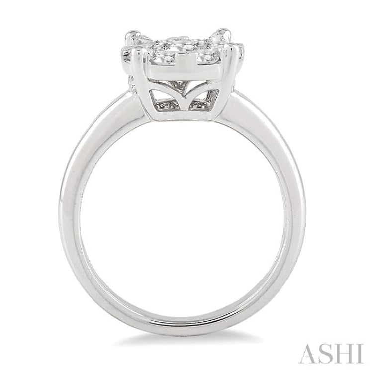 1 Ctw Round Cut Lovebright Diamond Ring in 14K White Gold 1 Ctw Round Cut Lovebright Diamond Ring in 14K White Gold