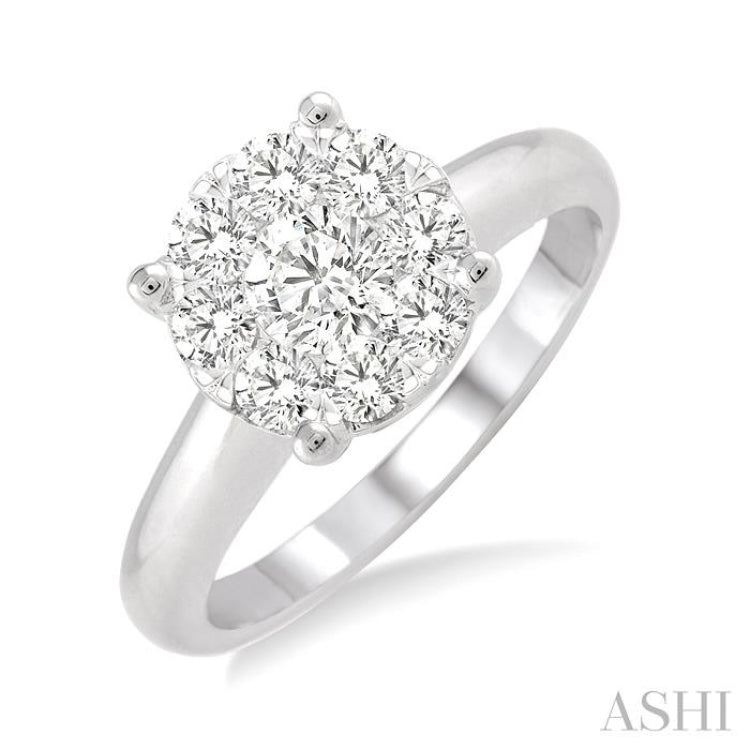 3/4 Ctw Lovebright Round Cut Diamond Ring in 14K White Gold 3/4 Ctw Lovebright Round Cut Diamond Ring in 14K White Gold