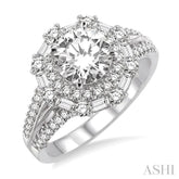 3/4 Ctw Diamond Semi-Mount Engagement Ring in 14K White Gold