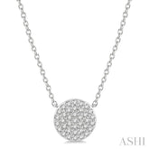 1/6 Ctw Disc Round Cut Diamond Petite Pendant With Chain in 10K White Gold