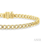 1/3 Ctw Round Cut Diamond Curb & Cuban Bracelet in 14K Yellow Gold