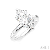 1/6 Ctw Akari Marquise Shape Round Cut Diamond Semi-Mount Engagement Ring in 14K White Gold