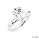 1/6 Ctw Akari Oval Shape Round Cut Diamond Semi-Mount Engagement Ring in 14K White Gold