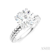 1/20 Ctw Circular Shape Round Cut Diamond Semi-Mount Engagement Ring in 14K White Gold