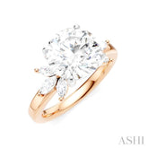 1/2 Ctw Akari Circular Shape Marquise and Round Cut Diamond Semi-Mount Engagement Ring in 14K Rose and White Gold