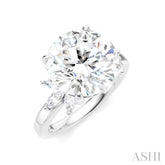 1/2 Ctw Akari Circular Shape Marquise and Round Cut Diamond Semi-Mount Engagement Ring in 14K White Gold
