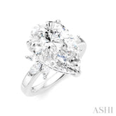 5/8 Ctw Akari Pear Shape Marquise and Round Cut Diamond Semi-Mount Engagement Ring in 14K White Gold