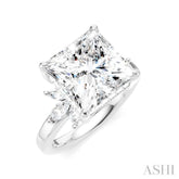 5/8 Ctw Akari Princess Shape Marquise and Round Cut Diamond Semi-Mount Engagement Ring in 14K White Gold