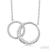 1/6 Ctw Round Cut Diamond Interlocked Circles Mosaic Fashion Pendant With Chain in 10K White Gold