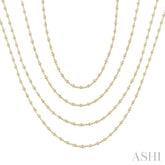 5 1/2 Ctw Bezel Set Round Cut Diamond Layered 60-Inch Necklace in 14K Yellow Gold