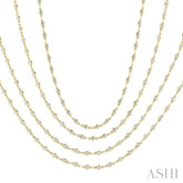 7 Ctw Bezel Set Round Cut Diamond Layered 60-Inch Necklace in 14K Yellow Gold