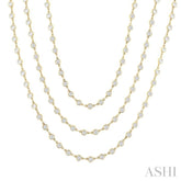 20 Ctw Bezel Set Round Cut Diamond Layered 60-Inch Necklace in 14K Yellow Gold