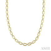 1/4 Ctw Bold Octagonal Link Round Cut Diamond Necklace in Yellow Gold Vermeil