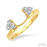 1/8 Ctw Round Cut Diamond Wrap Ring in 14K Yellow Gold