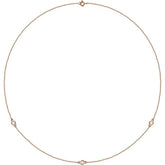14K Rose Gold 1/4 CTW Natural Diamond 3-Station 18" Necklace