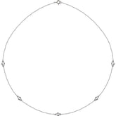 14K White Gold 1/2 CTW Natural Diamond 5-Station 18" Necklace