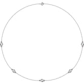 Sterling Silver 3/4 CTW Natural Diamond 5-Station 18" Necklace
