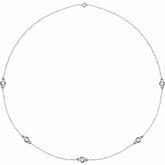 Sterling Silver 1 CTW Natural Diamond 5-Station 18" Necklace