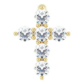 14K Yellow Gold 1/6 CTW Natural Diamond Cross Pendant